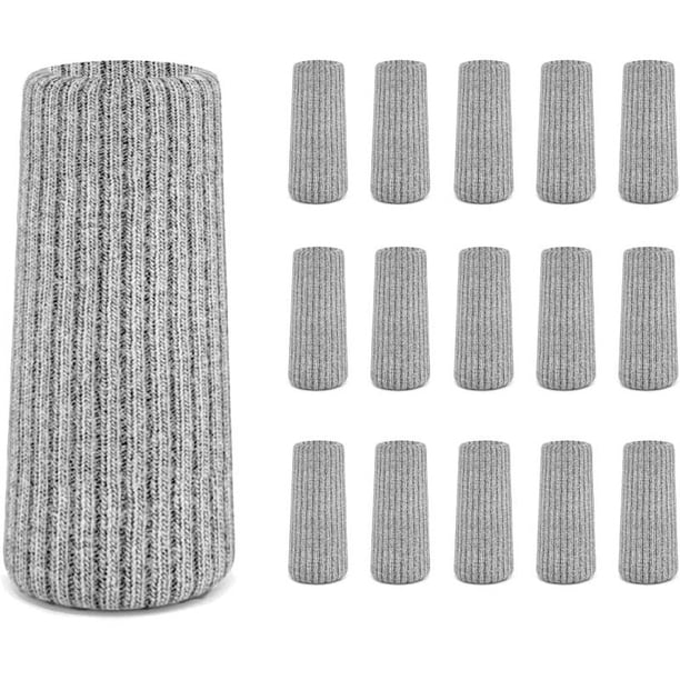 20 protectores de calcetines para patas de silla, color gris, de primera calidad, para pisos de madera dura, no se caen fácilmente, muy fáciles de poner, para todas las formas de patas