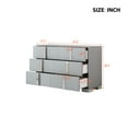 thumbnail image 6 of PORKISS Drawer Dresser, Wood Nightstand with Metal Handle, Elegant Modern Mirrored Storage Cabinet with 6 Drawers for Bedroom, Grey, 6 of 6