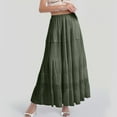 thumbnail image 2 of XIAONU Womens Skirts Elastic Waisted Pleated A Line Long Skirt Chiffon Flowy Maxi Skirts Boho Summer For Women, 2 of 4