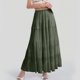 thumbnail image 2 of Falda larga fluida de gasa blanca para mujer: falda boho de verano con cintura elástica y pliegues en línea A, tejido de poliéster, tallas S-XXL, 2 of 4