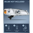 thumbnail image 2 of Nilight Headlight Assembly Compatible with 1998 1999 2000 Toyota Corolla Chrome Housing Amber Reflector Upgraded Clear Lens Headlights Assembly Replacement Driver and Passenger Side 2 Years Warranty, 2 of 8