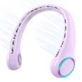 thumbnail image 1 of Innovative Bladeless Neck Fan - USB Rechargeable, Ultra-Quiet Hanging Sports Cooler with Colorful LED Lights, Portable Hands-Free Design for Indoor/Outdoor Use - F8 Purple Model, 1 of 6
