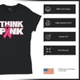 thumbnail image 4 of Tee Hunt Think Pink T-Shrit Breast Cancer Awareness Pink Ribbon Women's T-Shirt Tee, 4 of 5