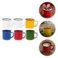 thumbnail image 3 of NUOLUX 6Pcs Handheld Enamel Mugs Retro Style Enamel Cups Colored Enamel Mugs Thick Coffee Milk Mugs, 3 of 6