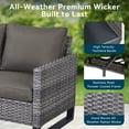 thumbnail image 4 of Unnifurnzi Outdoor Patio Couch Wicker Sofa-All Weather 3-Seater Rattan Patio Sofa High Back Outdoor Couch for Porch Deck Balcony Garden-Gray/Gray, 4 of 7