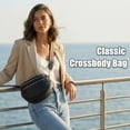 thumbnail image 2 of Bum Bags for Women Crossbody Bag, Trendy Crescent Shoulder Bags Spacious Fanny Packs Sling Bag Half Moon Purse, with Adjustable Strap, Black, 2 of 7