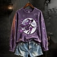 thumbnail image 2 of AHMOMEI Vintage Halloween Sweatshirt Full Moon Witch Print Salem Sweatshirt Women Spooky Season Funny Novelty Oversized Fall Winter Holiday Long Sleeve Pullover for Women, 2 of 4