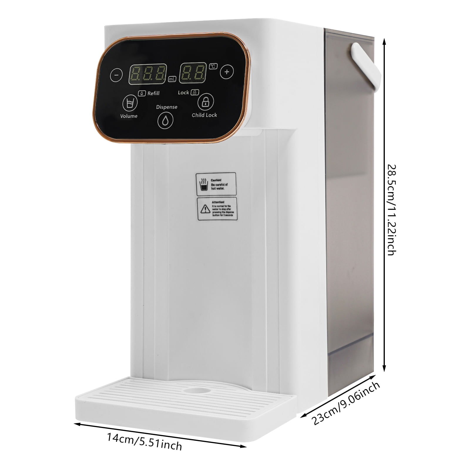 PP Adjustable Instant Hot Water Dispenser Countertop Hot Water Dispenser Instant Water Boiler with Child Lock Filter Cartridge Design 101.44oz Large Water Tank