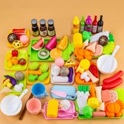 MesaSe Toys 50% Off Clearance!  Play Food Toy Set for Kids Kitchen  Hot Pot Accessories  Pot and Pan  Plastic Dishes  Toddler Play Kitchen Accessories Educational Toys for Boys Girls