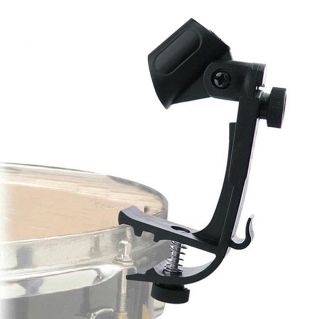 WRITWAA 2 Pcs Clip de Tambour de Microphone Compact Réglable avec Matériau ABS pour Utilisation en Kayak Noir