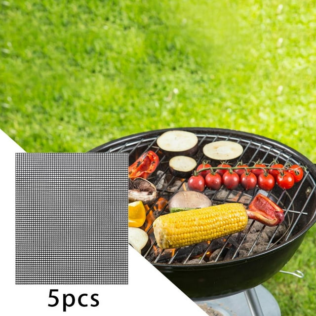 5 uds, alfombrilla de rejilla para , recambio, malla de alambre recubierta de PTFE, hoja antiadherente para cocinar, accesorios para actividad Opción 3 negro shamjiam parrilla de barbacoa