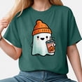 thumbnail image 2 of Godom Womens Funny Pumpkin Printed Shirts Halloween Short Sleeve Graphic Tees Fall T-Shirts Tops, 2 of 7