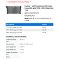 thumbnail image 2 of Radiator - with Transmission Cooler - Compatible with 1994 - 2001 Dodge Ram 1500 1995 1996 1997 1998 1999 2000, 2 of 2