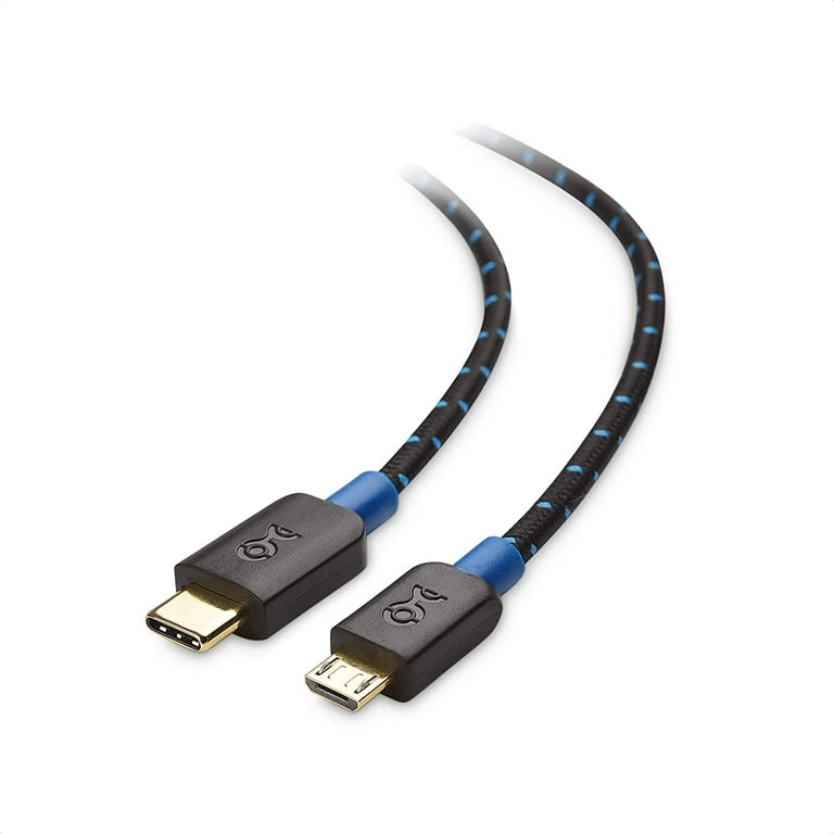 Cable Matters Cable Matters USB C to Micro USB Cable (Micro USB to USB-C with Braided Jacket Feet in Black - Walmart.com