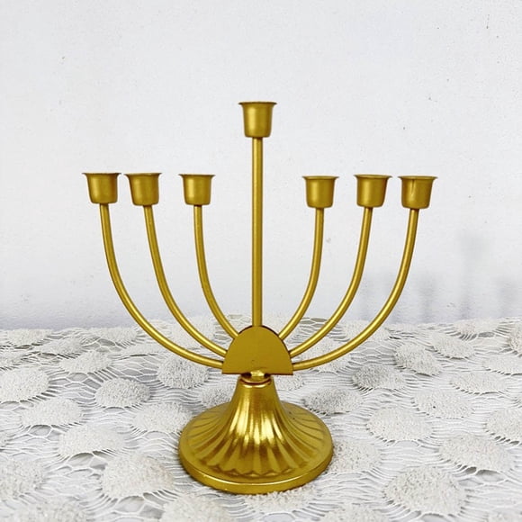 Bgsha Candle Holder 9Branch Candle Holder Detachable Vintage Iron Hanukkah Decorations Hanukkah Menorah Metal 9 Branch Candle Holder