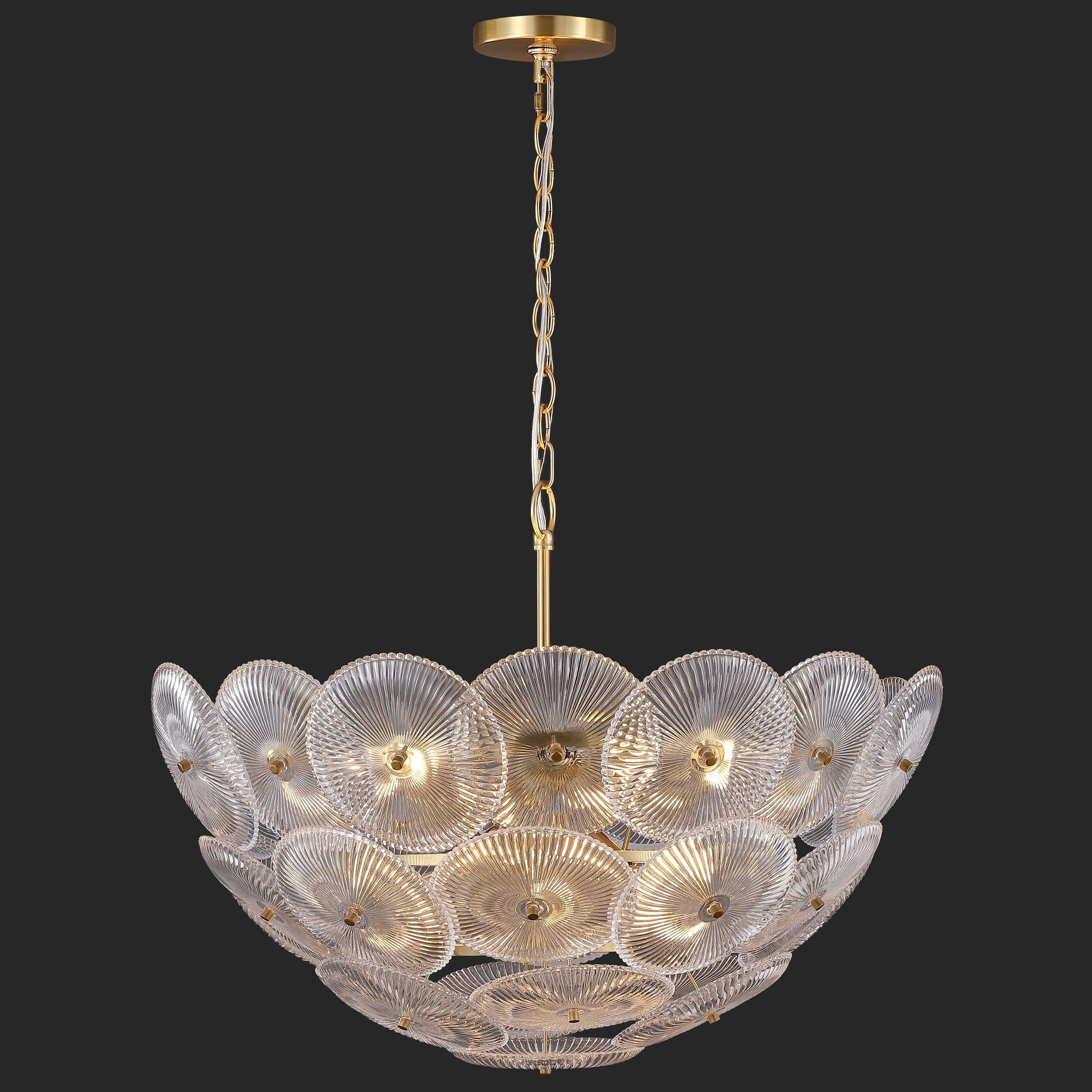 Safavieh Counture Alberta Glass and Metal Chandelier, Clear/Gold