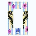 thumbnail image 5 of Metal Light Switch Plate Cover Unique Floral Butterfly Yellow Blue Stripes BUT006, 5 of 13