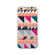 OTM Prints Clear Phone Case, Triangle Quilt Orange - iPhone 6/6s/7/7s