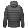 thumbnail image 3 of Men’s Lightweight Puffer Hooded Jacket Water Resistant Full Zip Insulated Warm Winter Coats, 3 of 8