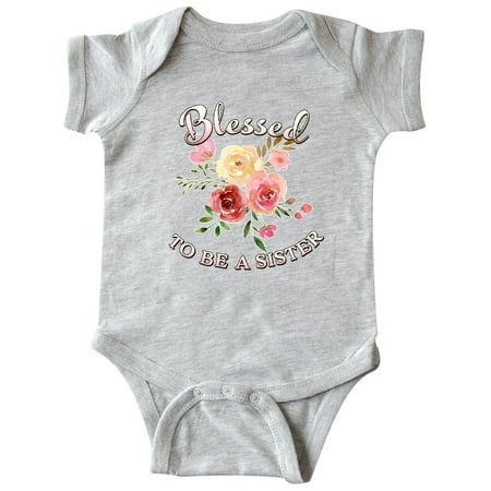 

Inktastic Blessed to be a Sister- flowers Gift Baby Girl Bodysuit