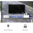 70 Inch Floating TV Stand with RGB Lights Entertainment Center Media