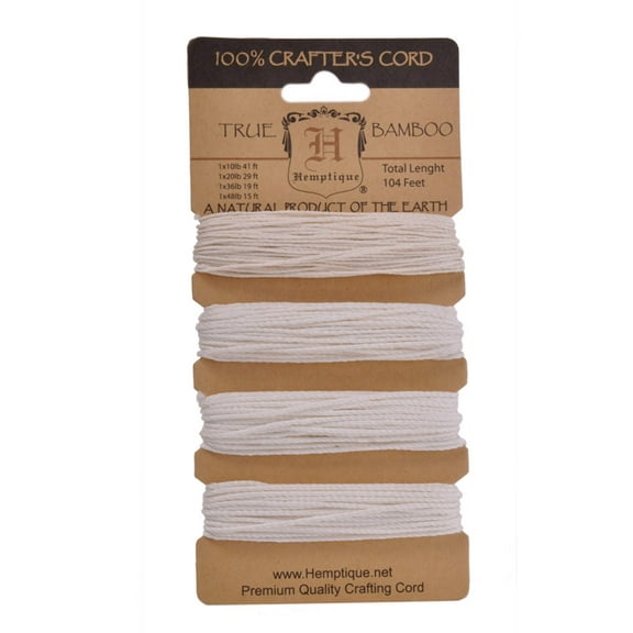 Hemptique Bamboo Cord Assorted, 104'/Pkg, Natural