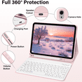 thumbnail image 4 of Kenke iPad (A16) 11th Generation 11 inch 2025 Keyboard Case,for iPad 10th Generation 10.9 inch 2022 with Pencil Holder,Soft TPU Back Stand Cover, Bluetooth Detachable Wireless Keyboard, Pink, 4 of 9