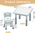 thumbnail image 2 of TROPOW Toddler Table and 2 Chairs Set with Graffiti Desktop,Height Adjustable Kids Table and Chairs Set,Non-Slip Legs,Kids Activity Table for Home,Nursery,for Age 2-10,Christmas Gifts for Kids, 2 of 9