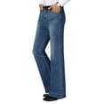 thumbnail image 5 of YM YOUMU Men Vintage 60s 70s Jeans Denim Bell Bottom Slim Fit Flared Pants Trousers, 5 of 5