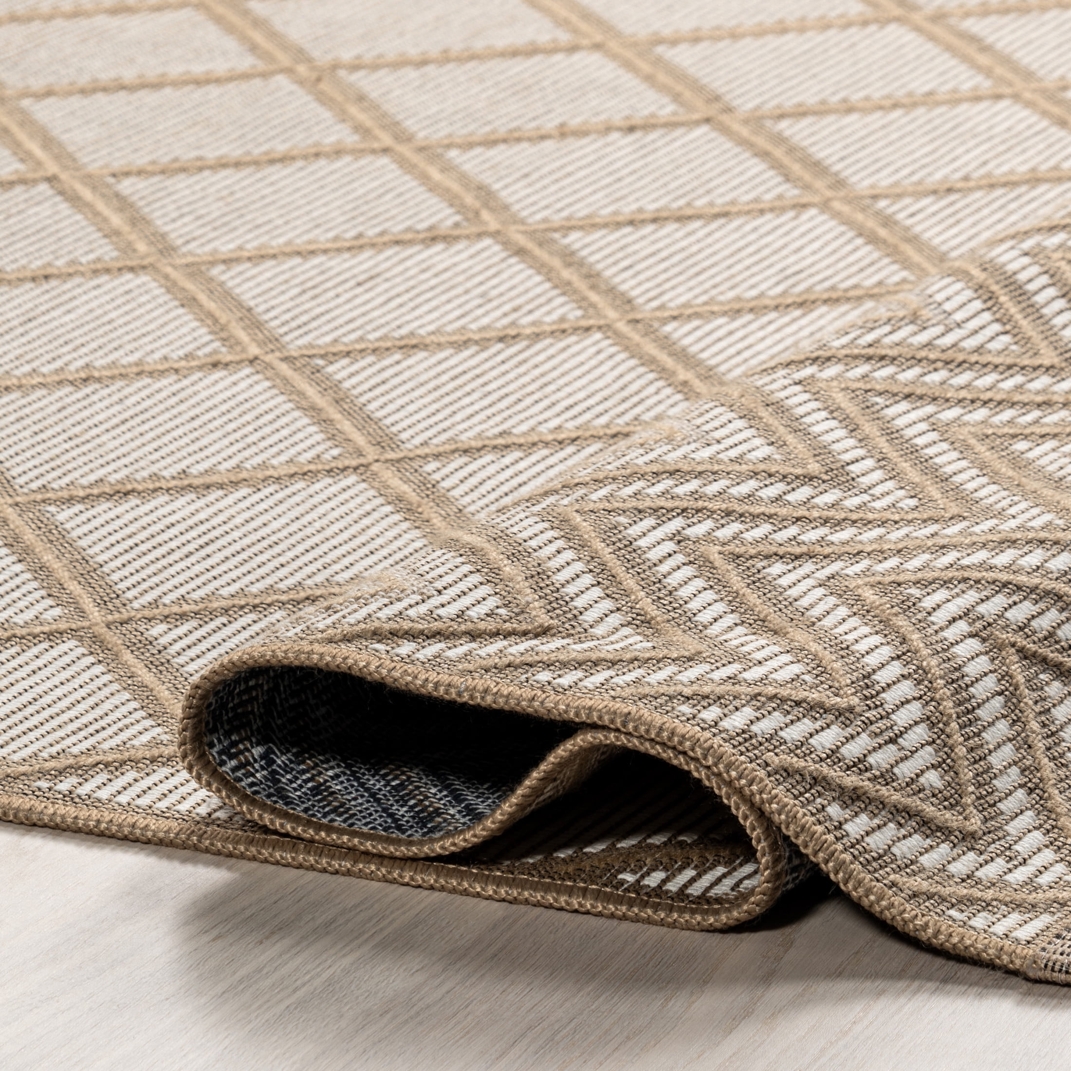 nuLOOM Eleanora Geometric Transitional Jute Area Rug, 4' x 6', Eleanora Ivory