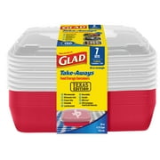 Glad Take-Aways Rectangle Food Storage Containers - Red Texas Edition, 7 pk - 38 oz