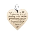 thumbnail image 2 of PLJFXXM Funny Friendship Gifts for Women Men Best Friend Wooden Signs with Sayings for Home Decor Wall Crafts Burlywood Heart Wooden Hanging Friends Thank You Tags Plaque Gifts (White), 2 of 9