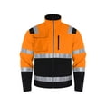 thumbnail image 3 of Haitryli Men Adults Hi Vis Work Jacket Reflective Fleece Safety Jacket with Pockets High Visibility Outdoor Work Coat Orange M, 3 of 5