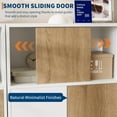 thumbnail image 3 of Wooden Compact Storage Cabinet, with Sliding Doors & Adjustable Shelves, Bathroom  Display Cabinets with 2 Doors,   for Small Spaces, Kitchen, Bedroom, Living Room, Office, 3 of 8