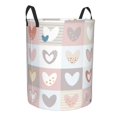 thumbnail image 2 of ZNDUO Round Laundry Basket, Waterproof Collapsible Laundry Baskets with Handles, Medium Size - Pink Cute Love Hearts Pattern, 2 of 8