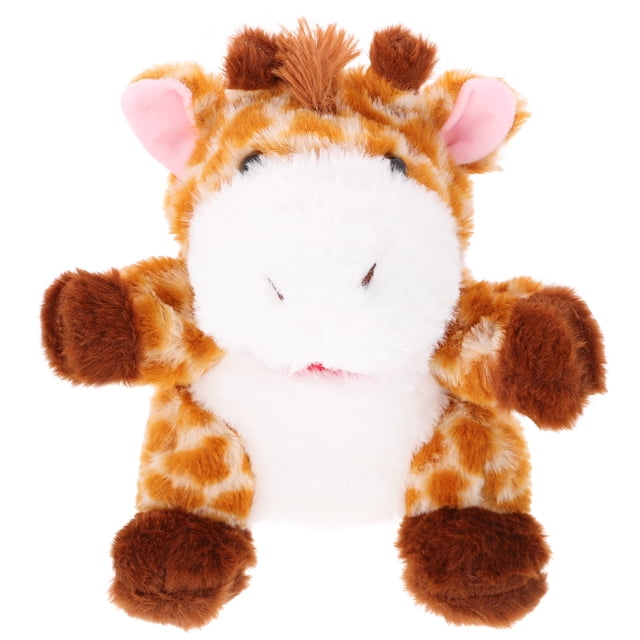 KAKOWELY Marionetas de mano de peluche para contar historias Marionetas de mano de jirafa interactivas Marionetas de mano de animales de peluche de dibujos animados