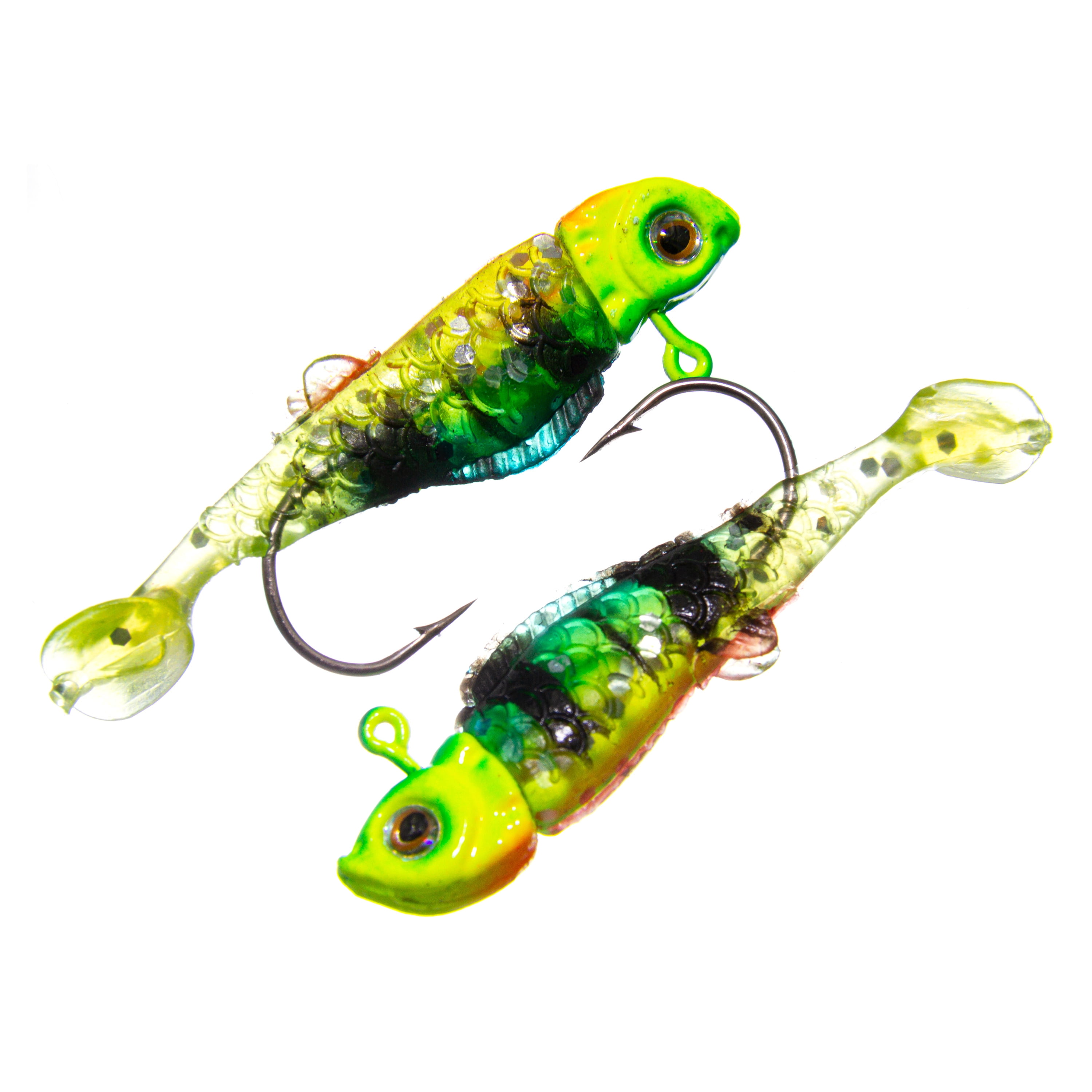 Ozark Trail Freshwater Rigged Paddle Tail Minnow Fishing Lure, Fire Tiger, 1/16 oz