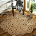 thumbnail image 3 of Desert Fields Cora 4' Round Hand-Braided Circles Natural Jute Indoor Area Rug, 3 of 10