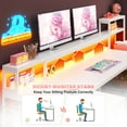 thumbnail image 4 of EnHomee 70.9" L Shaped Gaming Desk with Power Outlet & LED Lights, Computer Desk with Storage Shelves and Monitor Stand, White, 4 of 7