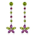 thumbnail image 2 of Galaxy Gold 14K White Gold 4.8 CTW Natural Peridot and Amethyst Dangle Earrings - August Birthstone - Abundance & Joy - Fine Jewelry for Women, 2 of 3