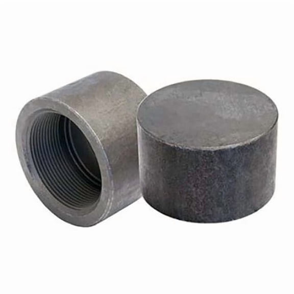 Anvil Cap Cap, 2" Pipe, Threaded, Black Forged Steel, Class 3000 0361189608