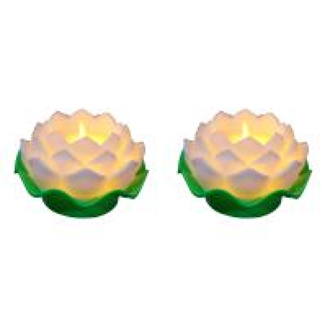 Simulación Creativa Lotus Night Light Lámparas Mesa Románticas Buda () Blanco
