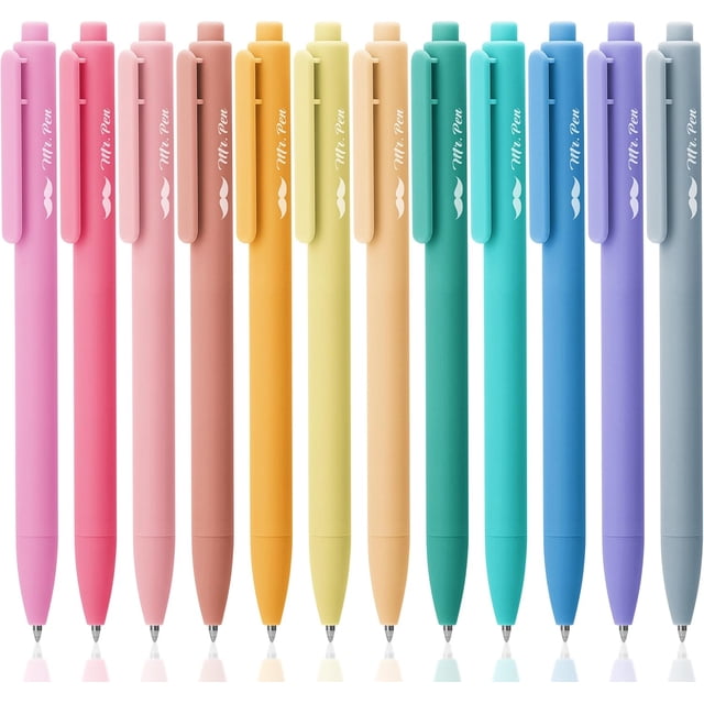 shiyou-- Retractable Gel Pens, 12 Pack, Assorted Colors, Fast Dry, Gel Pens Fine Point 0.7mm, Retractable Pens, Cute Pens, Gel Ink Pens, Aesthetic Pens for Journaling, Pastel Pens, Fine Tip Pens