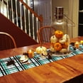 thumbnail image 4 of Black Green Grey Plaid Table Runner-Cotton Linen- 108 Inch Holiday Dresser Scarves, Simple Check Stripes Lines Country Tablerunner for Kitchen Coffee/Dining Living Room Dinner Scarf Décor 13x108, 4 of 7
