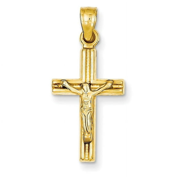 14k Hollow Crucifix Pendant