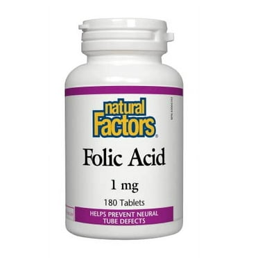 Folic Acid 1mg (180Tablets) Brand: Natural Factors