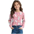 thumbnail image 6 of Gpaecead Happy Easter Eggs Shirts Girls Cute Bunny Tshirt Long Sleeve Pullover Funny Rabbit Graphic Shirts 13 Years Pink, 6 of 8