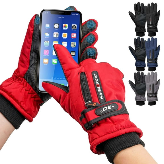 Spencer Ski Gloves Winter Gloves for Men Women, Touchscreen Waterproof Windproof Gloves Cold Weather Warm Thermal Gloves for Cycling Hiking Camping