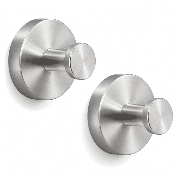 PLERISE Suction Cup Hooks, 2-Pack No-Drill Shower Hooks for Towels and Robes, Bathroom Wall Mount
