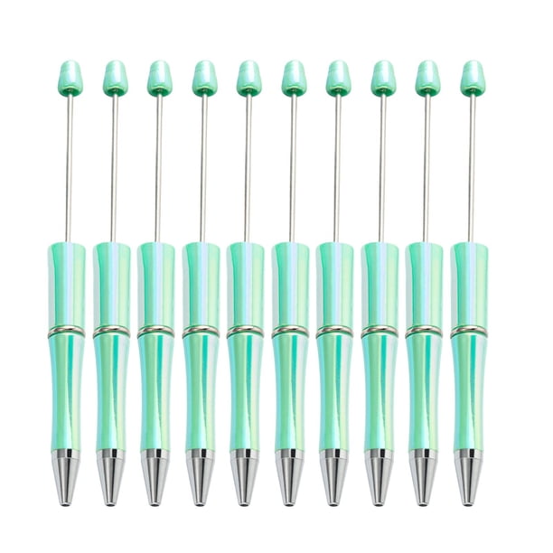 10 piezas de bolígrafo con cuentas, recuerdo de fiesta, regalo DIY, bolígrafo Rollerball, novedad creativa para graduación escolar para niños verde